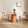 39" Modern Round Pedestal Dining Table with Glossy Faux Marble Top, Small Kitchen Table for 2-4,Indoor Small Bistro Table–The Pop Home - 2 of 4