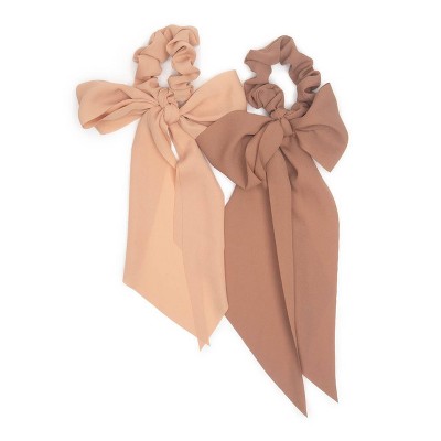 Kitsch Crepe Scarf Scrunchie 2pc Set - Terra Cotta