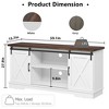 Farmhouse TV Stand Entertainment Center for 65" TVs with Sliding Barn Doors & Adjustable Shelf, Modern Media TV Console for Living Room - 2 of 4