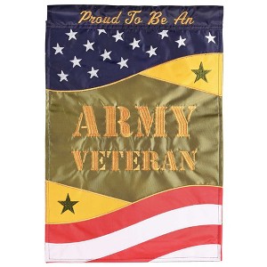 Magnolia Garden Proud Army Veteran Stars Stripes 13 x 18 Inch Polyester Garden Flag - 1 of 2