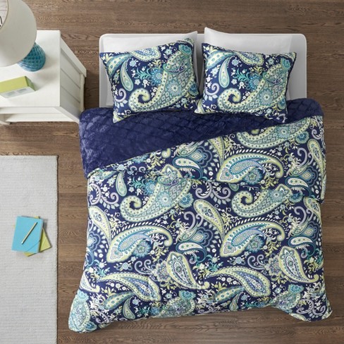 Navy Kayla Reversible Comforter Mini Set King Target