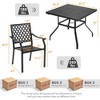 Costway 5PCS Patio Dining Furniture Set Stackable Chairs Armrest Square Table - 3 of 4