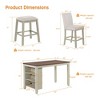 5-Piece Counter Height Dining Table Set for 4, Farmhouse Rustic Kitchen Set with Chairs and Stools -Morden Fort - 3 of 4