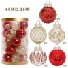 Christmas Ball Ornaments 25-Pack, Shatterproof Sphere Set for Holiday Tree Decor and Table Centerpieces - 2 of 4