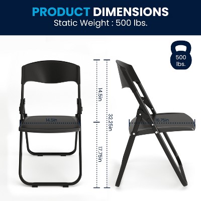 Set of 2 Contemporary Black Metal Armless Reception Chairs