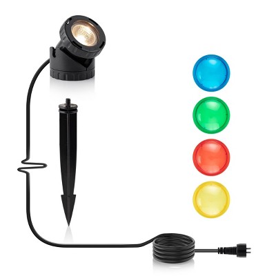 Power Beam 10 Watt Halogen Add-On Submersible Light Black - Alpine Corporation: Outdoor PVC, Weather-Resistant Lighting with Stake, 23' Cord