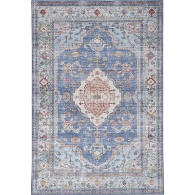 Nourison Fulton Bordered Medallion Non-Slip Flatweave Indoor Rug