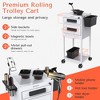 TASALON Lockable Metal Salon Trolley Cart with 2 Magnetic Bowls, Mobile Hair Stylist Station for Tools Storage - White - 3 of 4