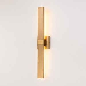 LLHZSY 27 1/5" Modern Long LED Wall Light Fixture Mount for Exterior Porch Yard Patio Garage-Black/Gold - 1 of 4