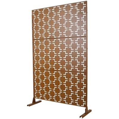 DSVIMOY Outdoor & Indoor Privacy Screen, Freestanding Decorative Privacy Screen for Deck Balcony Patio, Brown, 48"*76"*16"