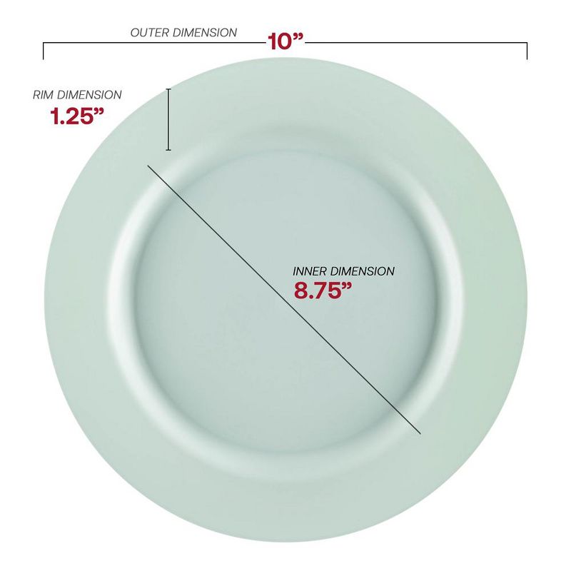 Smarty Had A Party 10" Matte Turquoise Round Disposable Plastic Dinner Plates (120 Plates), 2 of 7