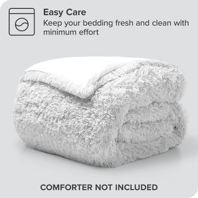 White Shaggy Faux Fur Twin/Twin XL Duvet Cover