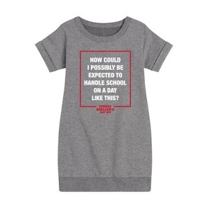 - Ferris Bueller's Day Off - How Could I Possibly Graphic Short Sleeve Fleece Dress - 1 of 4