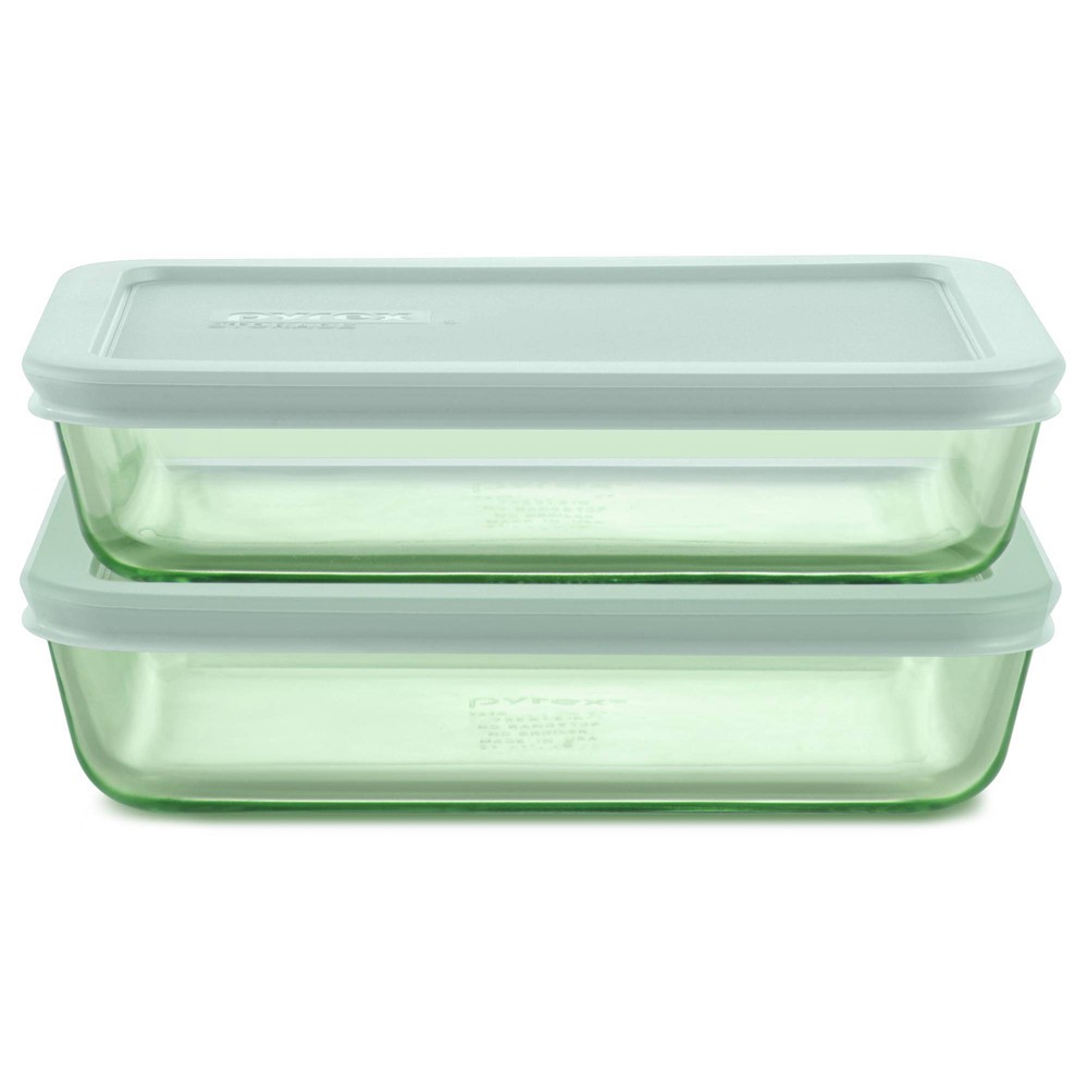 Pyrex® Simply Store® Tint 4pc Lidded Rectangle Storage Set Green