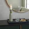 Elegant Curvy Taper Candle Holder for Home Decor - Stylish Pillar Candlestick Holder for Table Centerpiece or Entryway - 13", Sage & Gold - 2 of 4