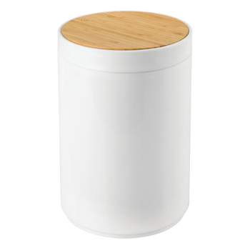 mDesign Plastic Round Trash Can Small with Swing-Close Lid