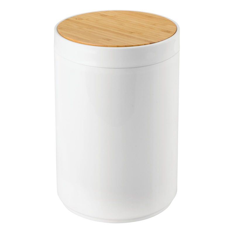 mDesign Plastic Round Trash Can Small with Swing-Close Lid, 1 of 7