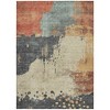 Rust Beige And Charcoal Abstract Washable Indoor Outdoor Area Rug - 4 of 4