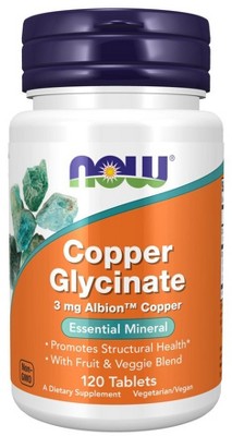 Copper Glycinate by Now Foods  -  120 Tablet