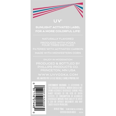 UV Blue Raspberry Flavored Vodka - 750ml Bottle