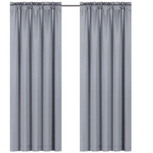 Kate Aurora Basic Faux Silk Rod Pocket Shimmery Sheer Single Window Curtain Panel - 1 of 4