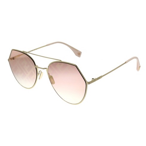 Fendi Eyeline Ff 0194 Obl Womens Aviator Sunglasses Gold 55mm : Target