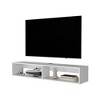 59.1" Melamine Modern Floating Media Rack with Two Shelves for Living Room and Bedroom - 3 of 4