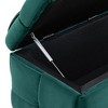Sapphtopaz Velvet Ottoman Bench with Storage & Safety Hinge, Entryway & Bedroom Seating, Upholstered Storage Ottoman, Entryway Padded Footstool - 3 of 4