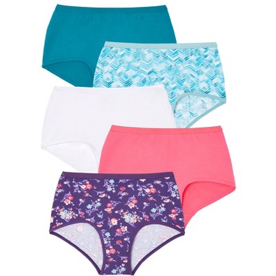 Comfort Choice Plus Size  Full Coverage Stretch Cotton Brief 5-Pack