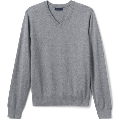 Lands' End School Uniform Men's Cotton Modal Fine Gauge V-neck Sweater ...