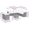 vidaXL Patio Sofa Set with Cushions Outdoor Furniture 10 Piece Poly Rattan - Black and Cream - 3 of 4