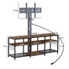 VECELO TV Stand with Mount and Power Outlet, Console Table with Height Adjustable Entertainment Center with Storage Shelves for 70 in. TV, Black/Brown - 3 of 4