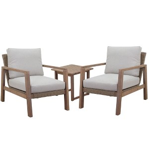 Courtyard Casual Ocean Pointe Club Eucalyptus Wood Frame with Olefin Cushion - 1 of 4