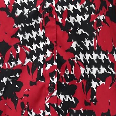 classic red floral houndstooth