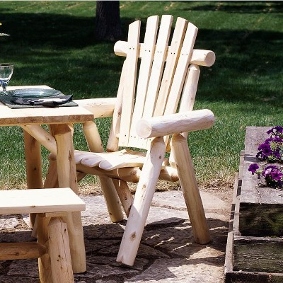 Rustic Cedar High Back Standard Dining Chair in Natural Light Brown