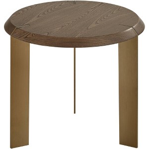 55 Downing Street Simmons 21 1/2" Wide Brown Wood Sleek Round End Table - 1 of 4