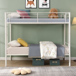 Ridstar 65.4 in. H Modern Twin Bed with Metal Frame-White - 1 of 4