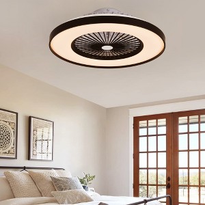 MAYEERTY 23-inch Black and White Ceiling Fan Light with LED RGB ¨C Dimmable and Color-Changing - 1 of 4