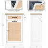 Rattan Trash Cabinet, Tilt Out Trash Cabinet with 10 Gallon Storage, Hidden Pet-Proof Garbage Can Cabinet for Kitchen Dining Living Room, White - 3 of 4