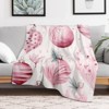 FIONECA Watercolor Christmas Blanket with Pink Ornament and Pine Branch Pattern White Background 30x40 inches - 3 of 4