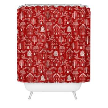 Pimlada Phuapradit Christmas village Red Shower Curtain - Deny Designs