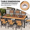 Crestlive Products Outdoor Dining Table for 4-6 People Patio Rectangle Table, Aluminum Frame with Durable Wood-Like Tabletop and Umbrella Hole Brown - 2 of 4