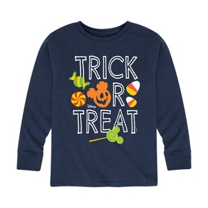 Boys' - Disney - Trick Or Treat Candy Art Long Sleeve Graphic T-Shirt - 1 of 4