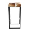 Industrial Cowhide and Metal Bar Height Stool Brown - Olivia & May: Leather Seat, Iron Frame, Fixed Height - 2 of 4