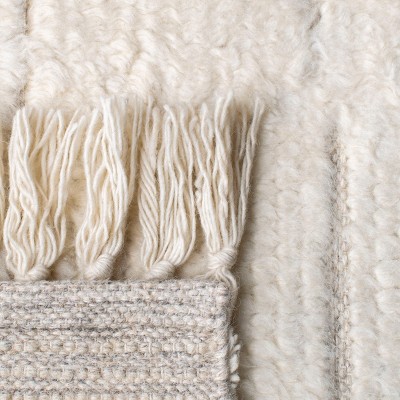 Ivory Elegance Hand-Tufted Wool Moroccan-Inspired Runner Rug