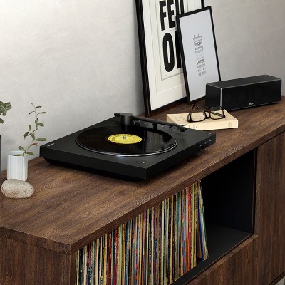 Black Aluminum Belt Drive Turntable with USB and Bluetooth
