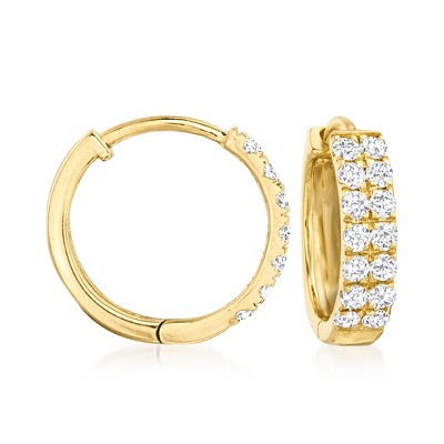 Ross-Simons 0.33 ct. t.w. Diamond Huggie Hoop Earrings in 14kt Yellow Gold