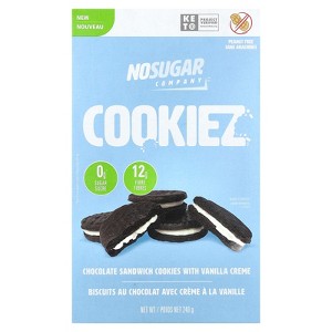 No Sugar Company Cookiez, Chocolate Sandwich Cookies with Vanilla Creme, 240 g - 1 of 2