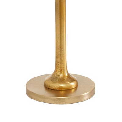 Gold Aluminum Palm Tree Taper Candle Holders Set of 3