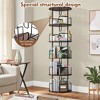 KTMBDW 5-Tier Rotating Bookshelf, Freestanding Corner Bookshelf, 360° Spinning Bookcase, Industrial Style Storage Rack, for Living Room - 4 of 4